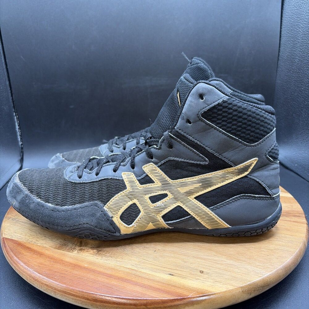 Asics Matcontrol 2 Lite Show Mens Size 9.5 Wrestling Boxing Shoes Black Gold
